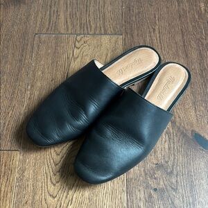 Madewell Black Leather Mules